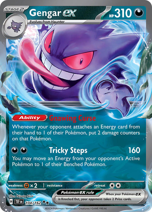 104/162 Gengar ex - SCARLET AND VIOLET: TEMPORAL FORCES - Pokemon Single Card