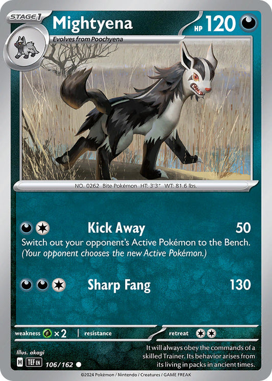 106/162 Mightyena - SCARLET AND VIOLET: TEMPORAL FORCES - Pokemon Single Card