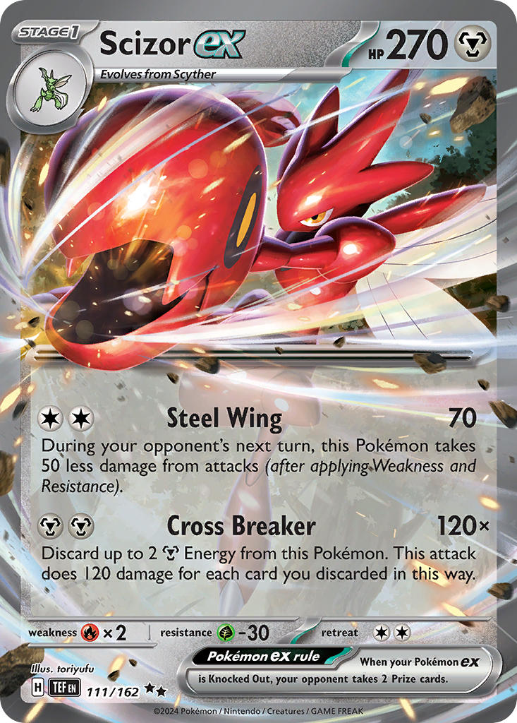 111/162 Scizor ex - SCARLET AND VIOLET: TEMPORAL FORCES - Pokemon Single Card