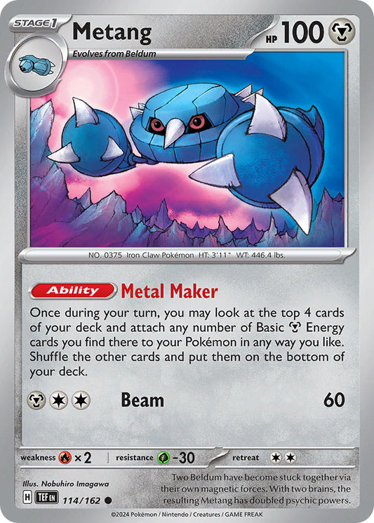 114/162 Metang - SCARLET AND VIOLET: TEMPORAL FORCES - Pokemon Single Card