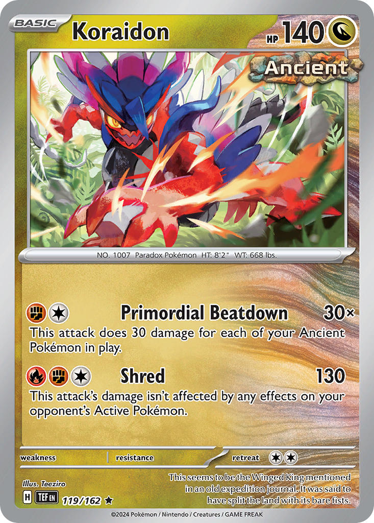 119/162 Koraidon - SCARLET AND VIOLET: TEMPORAL FORCES - Pokemon Single Card