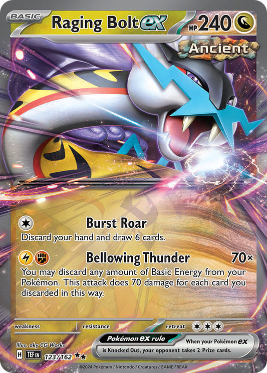 123/162 Raging Bolt ex - SCARLET AND VIOLET: TEMPORAL FORCES - Pokemon Single Card