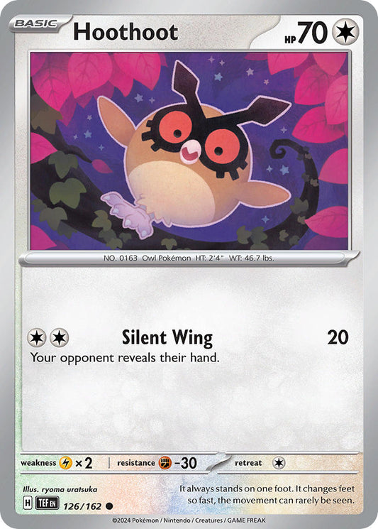 126/162 Hoothoot - SCARLET AND VIOLET: TEMPORAL FORCES - Pokemon Single Card