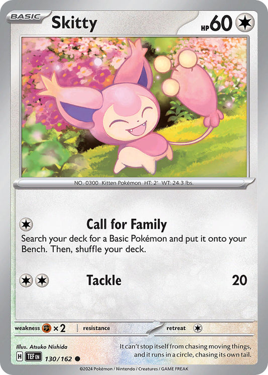 130/162 Skitty - SCARLET AND VIOLET: TEMPORAL FORCES - Pokemon Single Card