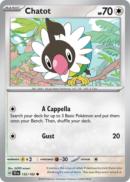 132/162 Chatot - SCARLET AND VIOLET: TEMPORAL FORCES - Pokemon Single Card