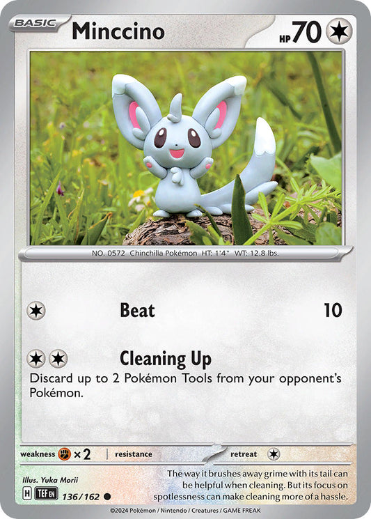 136/162 Minccino - SCARLET AND VIOLET: TEMPORAL FORCES - Pokemon Single Card