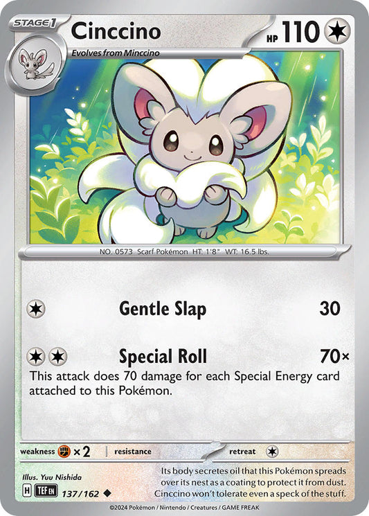 137/162 Cinccino - SCARLET AND VIOLET: TEMPORAL FORCES - Pokemon Single Card