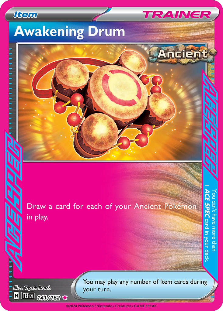 141/162 Awakening Drum ACE SPEC - SCARLET AND VIOLET: TEMPORAL FORCES - Pokemon Single Card