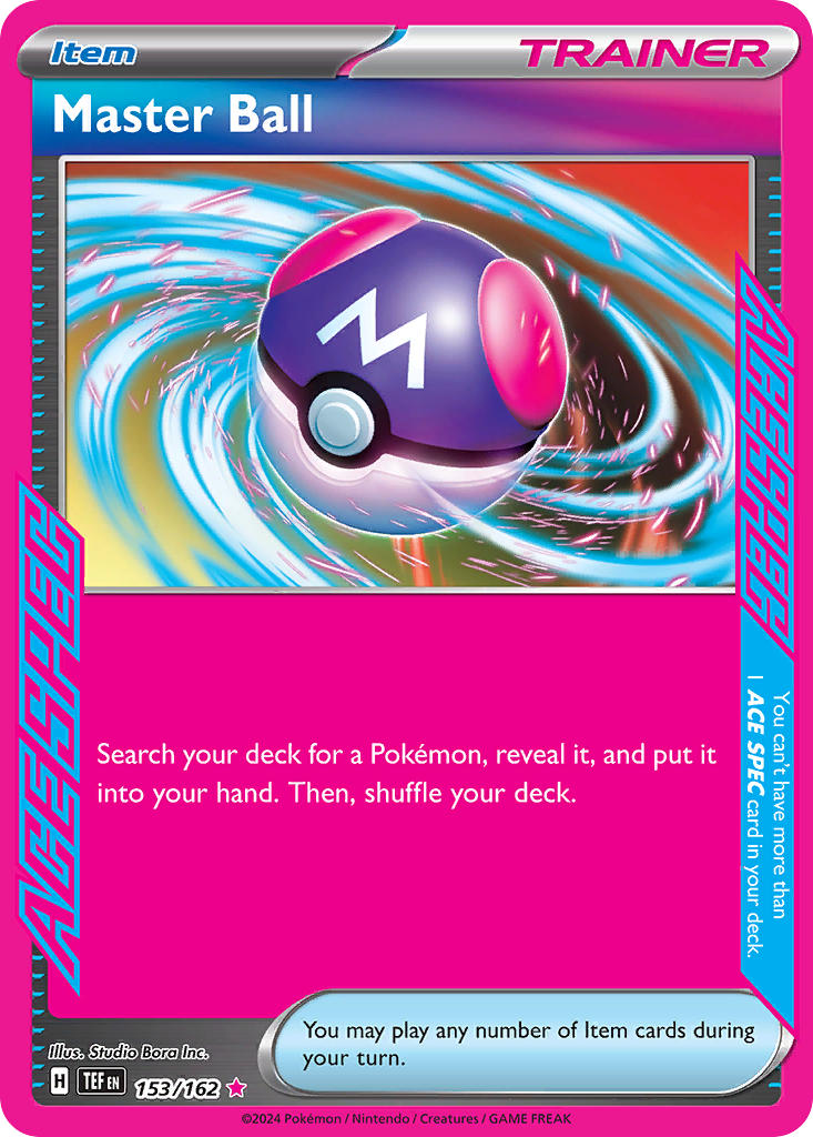 153/162 Master Ball ACE SPEC - SCARLET AND VIOLET: TEMPORAL FORCES - Pokemon Single Card