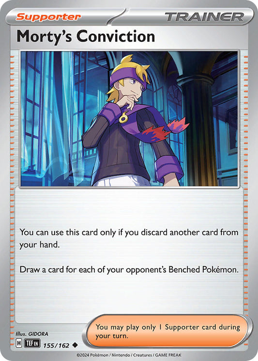 155/162 Morty's Conviction - SCARLET AND VIOLET: TEMPORAL FORCES - Pokemon Single Card