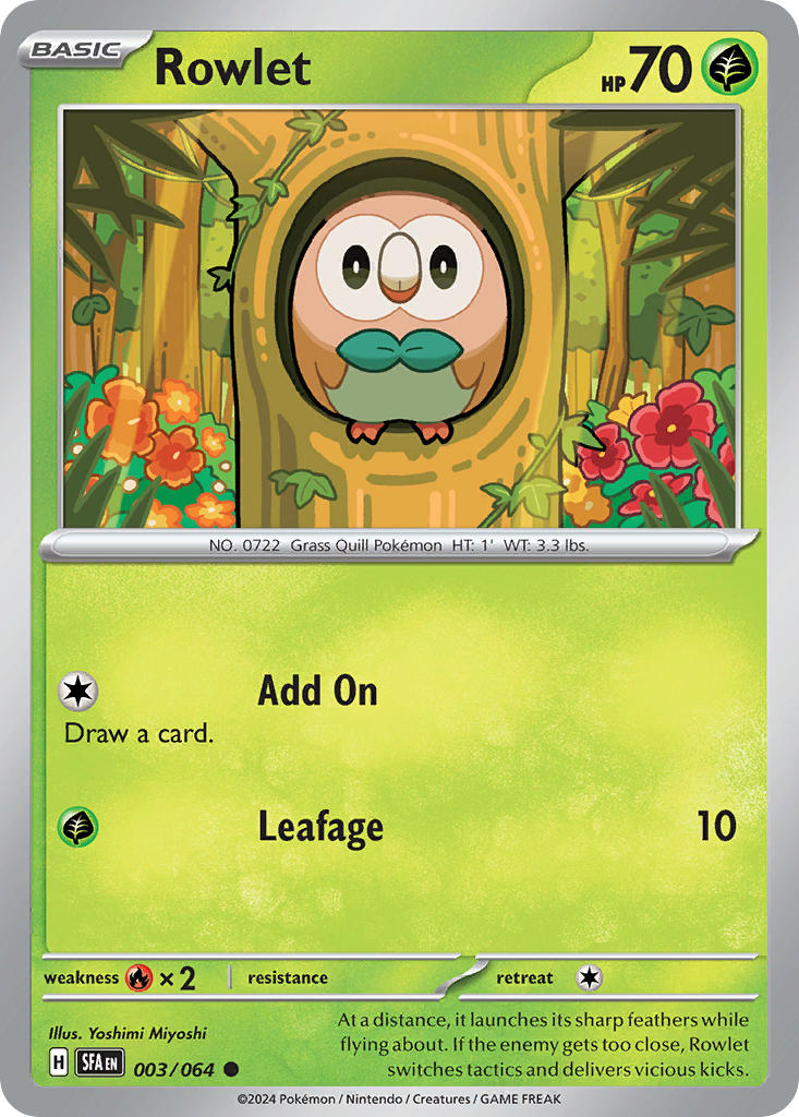 Rowlet 003/064 - POKEMON SCARLET & VIOLET: SHROUDED FABLE - Pokemon Single Card