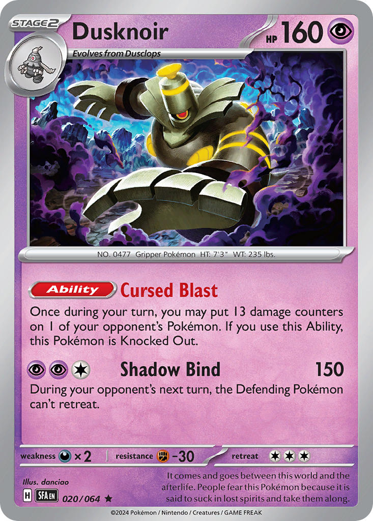 Dusknoir 020/064 - POKEMON SCARLET & VIOLET: SHROUDED FABLE - Pokemon Single Card