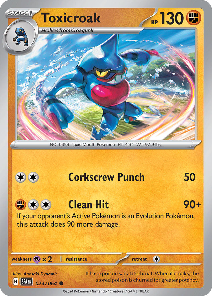 Toxicroak 024/064 - POKEMON SCARLET & VIOLET: SHROUDED FABLE - Pokemon Single Card