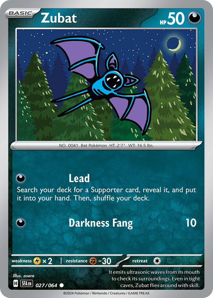 Zubat 027/064 - POKEMON SCARLET & VIOLET: SHROUDED FABLE - Pokemon Single Card