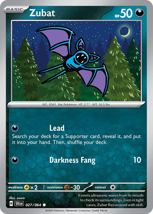 Zubat 027/064 - POKEMON SCARLET & VIOLET: SHROUDED FABLE - Pokemon Single Card