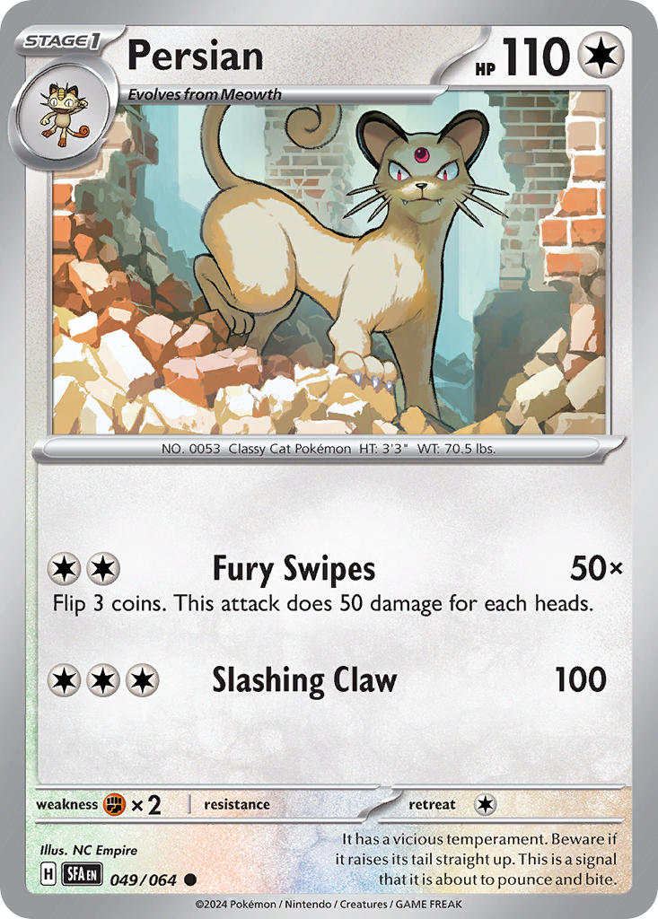 Persian 049/064 - POKEMON SCARLET & VIOLET: SHROUDED FABLE - Pokemon Single Card