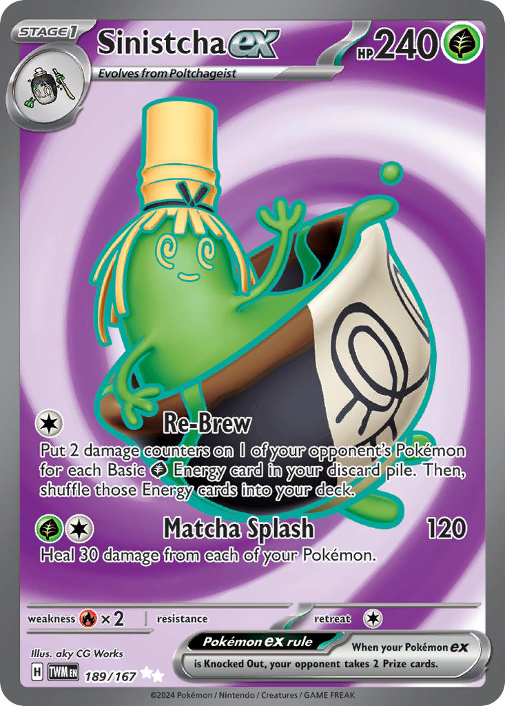 189/167 Sinistcha ex - SCARLET AND VIOLET: TWILIGHT MASQUERADE - Pokemon Single Card