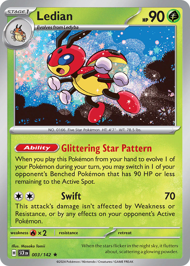 Ledian 003/142 - POKEMON SCARLET & VIOLET: STELLAR CROWN