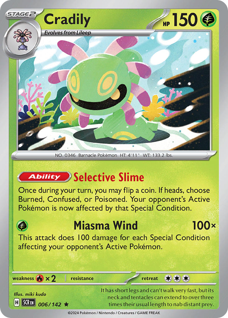 Cradily 006/142 - POKEMON SCARLET & VIOLET: STELLAR CROWN