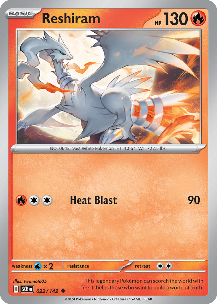 Reshiram 022/142 - POKEMON SCARLET & VIOLET: STELLAR CROWN - Pokemon Single Card