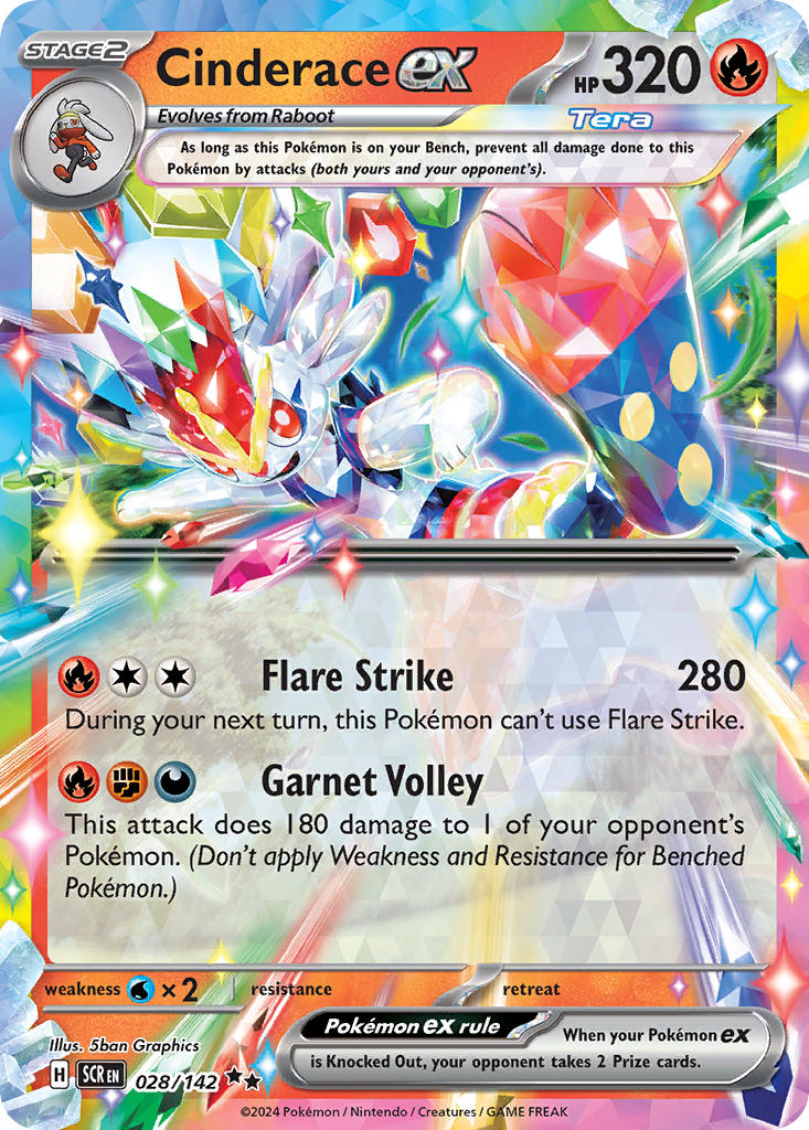 Cinderace ex 028/142 - POKEMON SCARLET & VIOLET: STELLAR CROWN - Pokemon Single Card