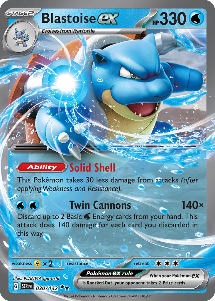 Blastoise ex 030/142 - POKEMON SCARLET & VIOLET: STELLAR CROWN - Pokemon Single Card