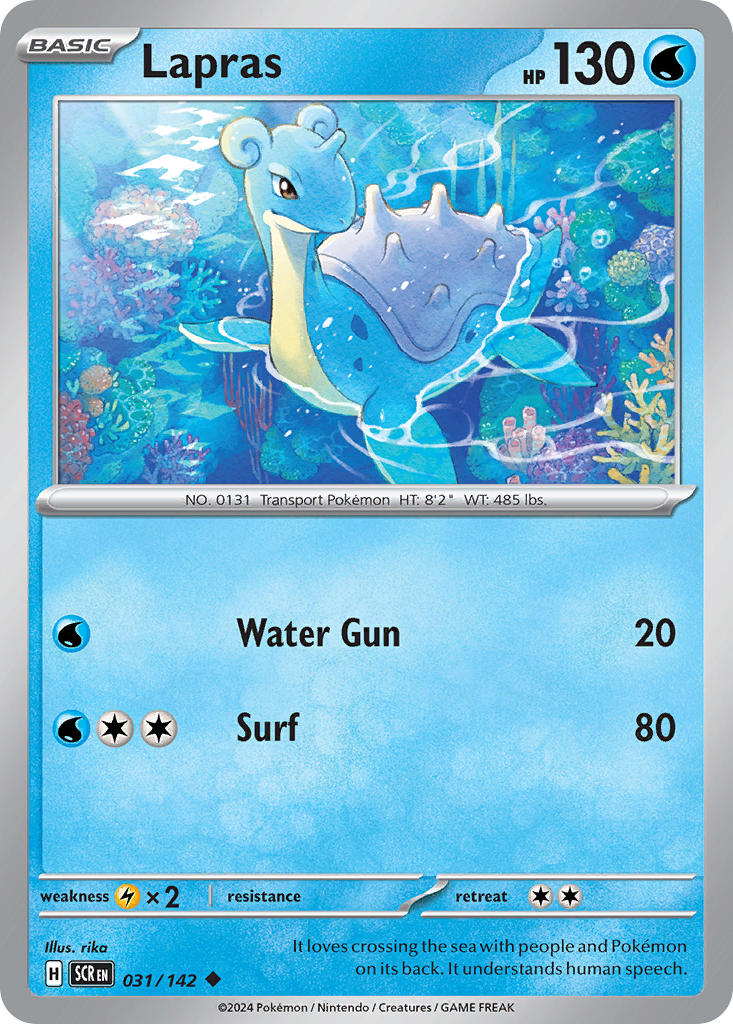 Lapras 031/142 - POKEMON SCARLET & VIOLET: STELLAR CROWN - Pokemon Single Card