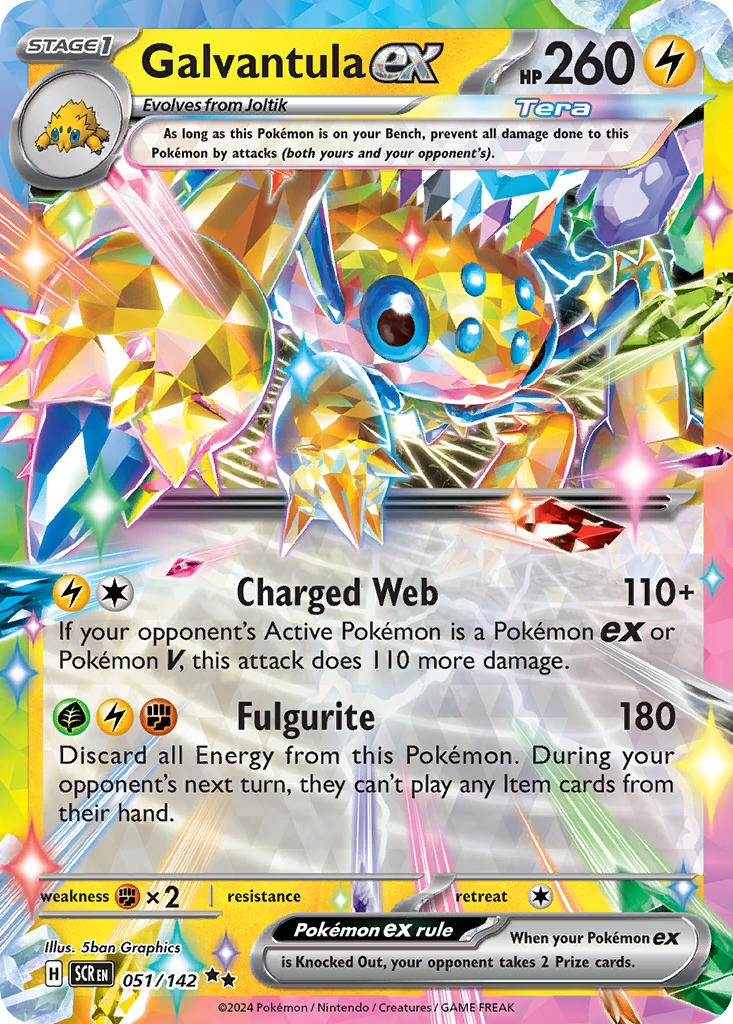 Galvantula ex 051/142 - POKEMON SCARLET & VIOLET: STELLAR CROWN - Pokemon Single Card