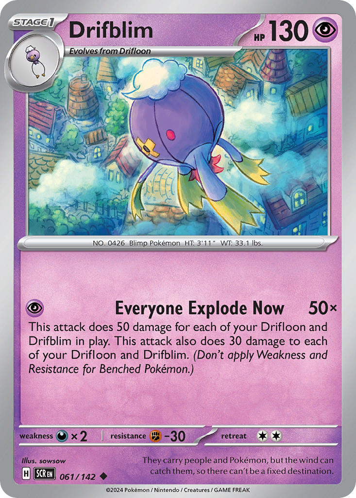 Drifblim 061/142 - POKEMON SCARLET & VIOLET: STELLAR CROWN - Pokemon Single Card