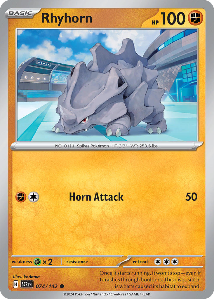 Rhyhorn 074/142 - POKEMON SCARLET & VIOLET: STELLAR CROWN - Pokemon Single Card
