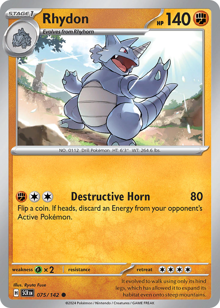 Rhydon 075/142 - POKEMON SCARLET & VIOLET: STELLAR CROWN