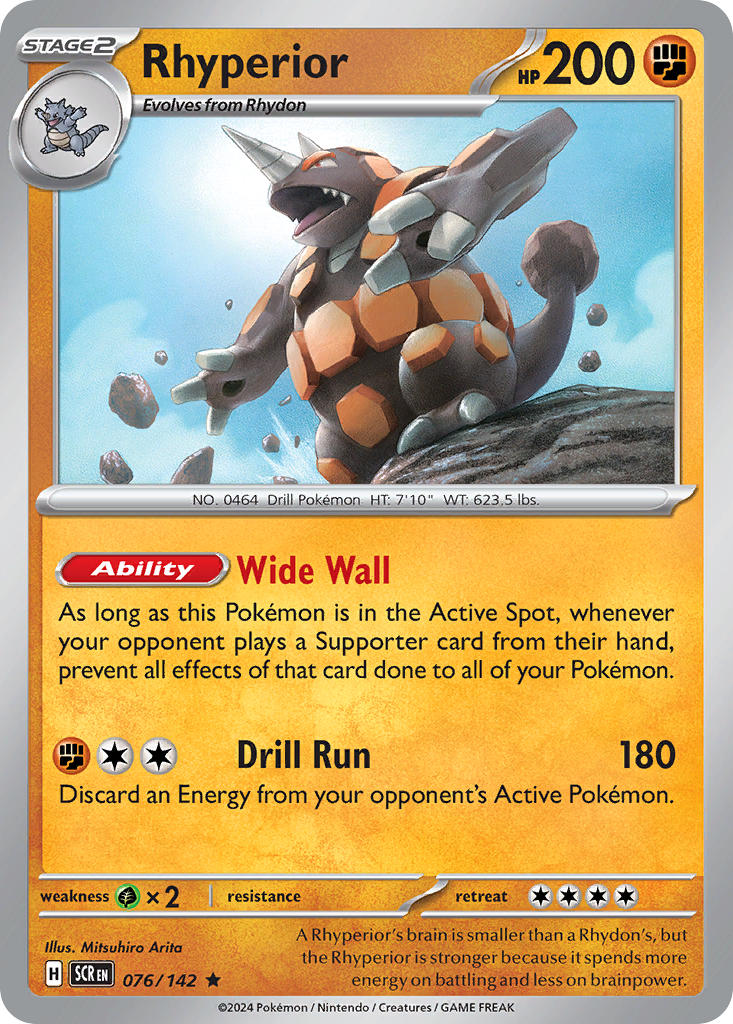 Rhyperior 076/142 - POKEMON SCARLET & VIOLET: STELLAR CROWN - Pokemon Single Card