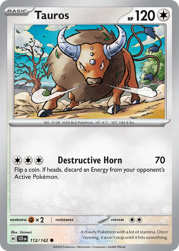 Tauros 112/142 - POKEMON SCARLET & VIOLET: STELLAR CROWN