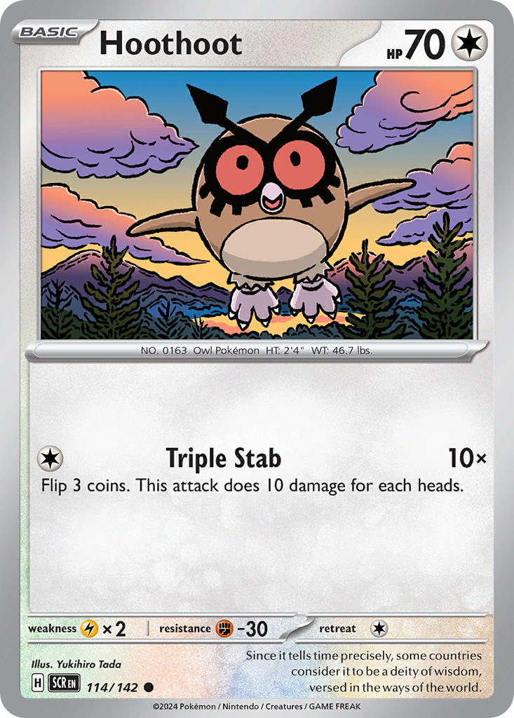 Hoothoot 114/142 - POKEMON SCARLET & VIOLET: STELLAR CROWN - Pokemon Single Card
