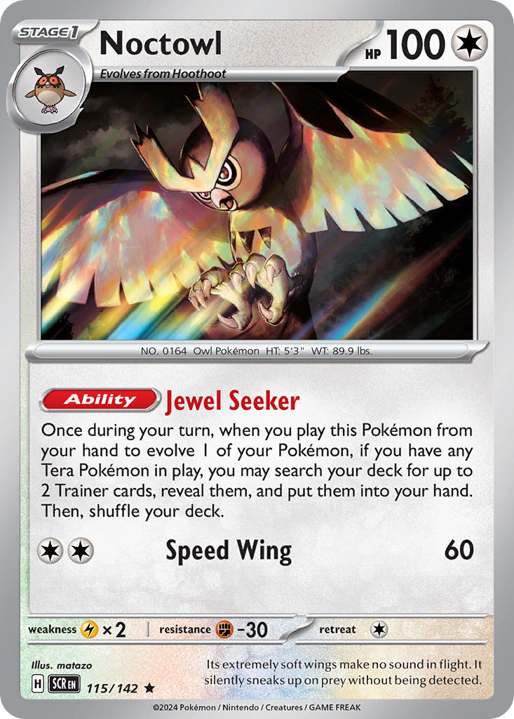 Noctowl 115/142 - POKEMON SCARLET & VIOLET: STELLAR CROWN - Pokemon Single Card