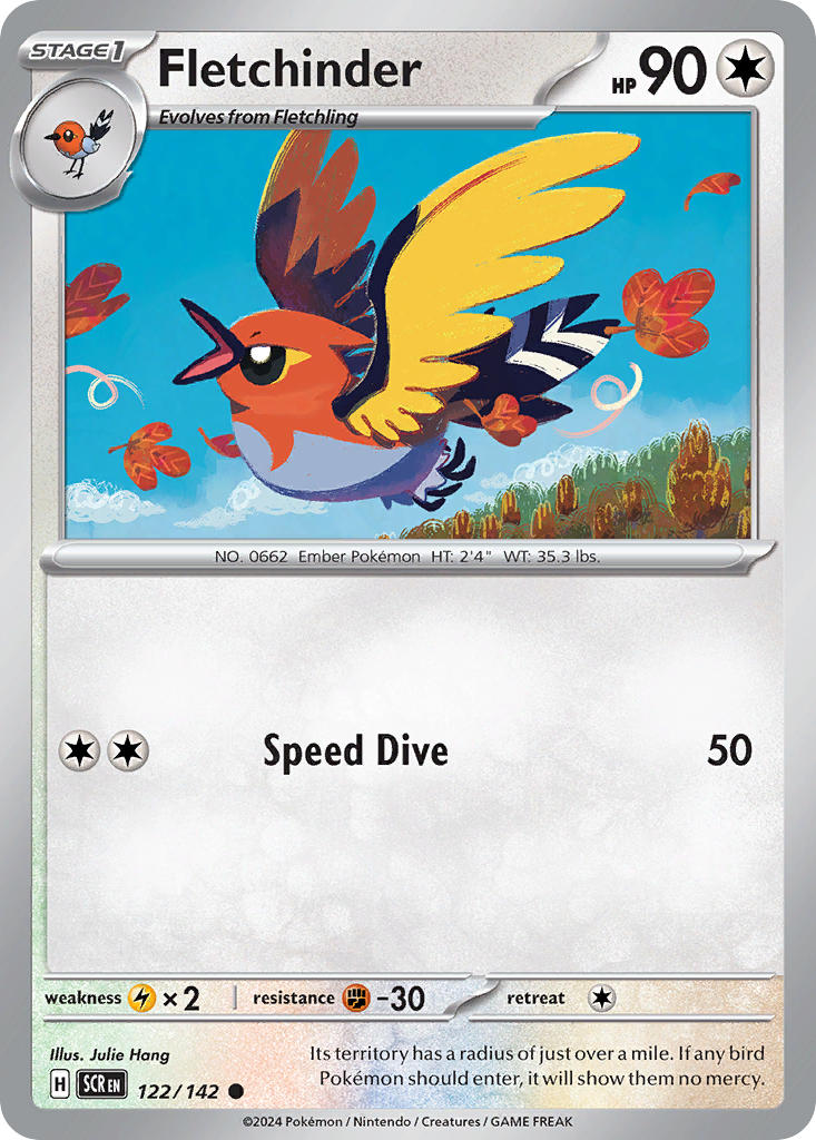 Fletchinder 122/142 - POKEMON SCARLET & VIOLET: STELLAR CROWN - Pokemon Single Card