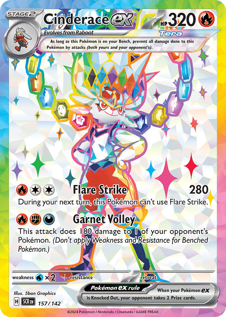 Cinderace ex 157/142 - POKEMON SCARLET & VIOLET: STELLAR CROWN - Pokemon Single Card