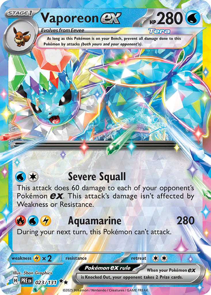 023/131 Vaporeon ex - SCARLET & VIOLET: PRISMATIC EVOLUTIONS - Pokemon Single Card
