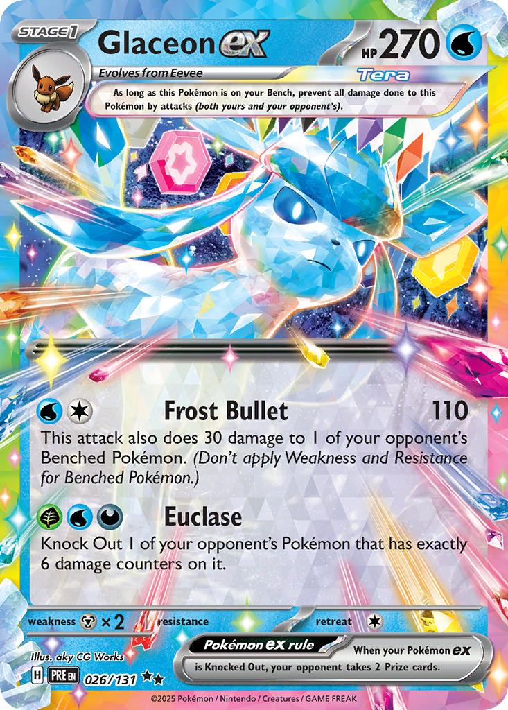 026/131 Glaceon ex - SCARLET & VIOLET: PRISMATIC EVOLUTIONS - Pokemon Single Card