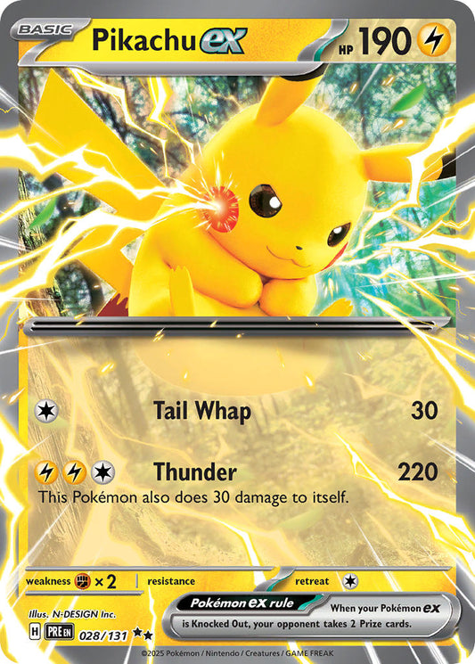 028/131 Pikachu ex - SCARLET & VIOLET: PRISMATIC EVOLUTIONS - Pokemon Single Card