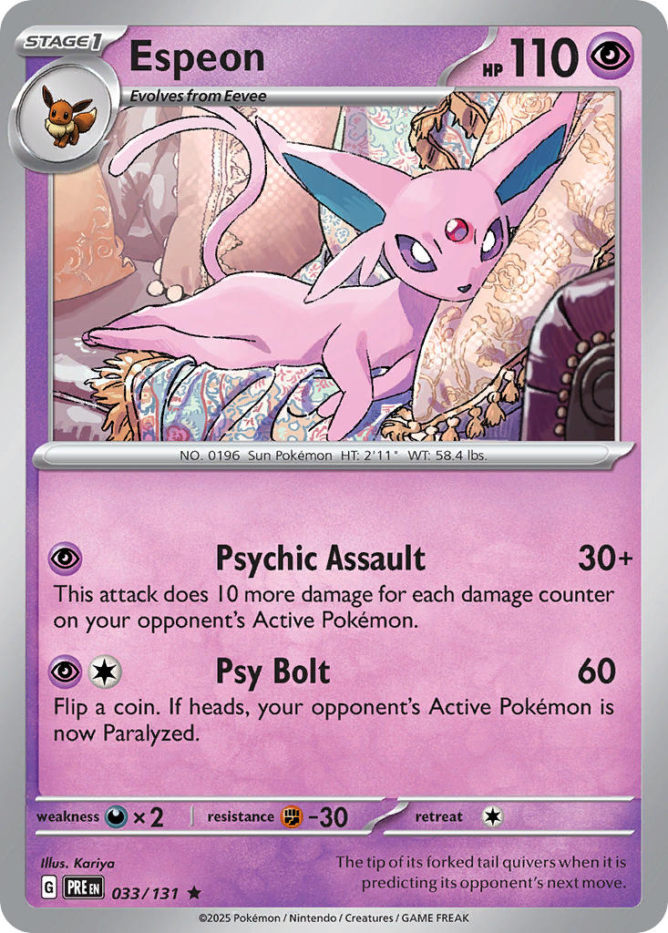 033/131 Espeon - SCARLET & VIOLET: PRISMATIC EVOLUTIONS - Pokemon Single Card