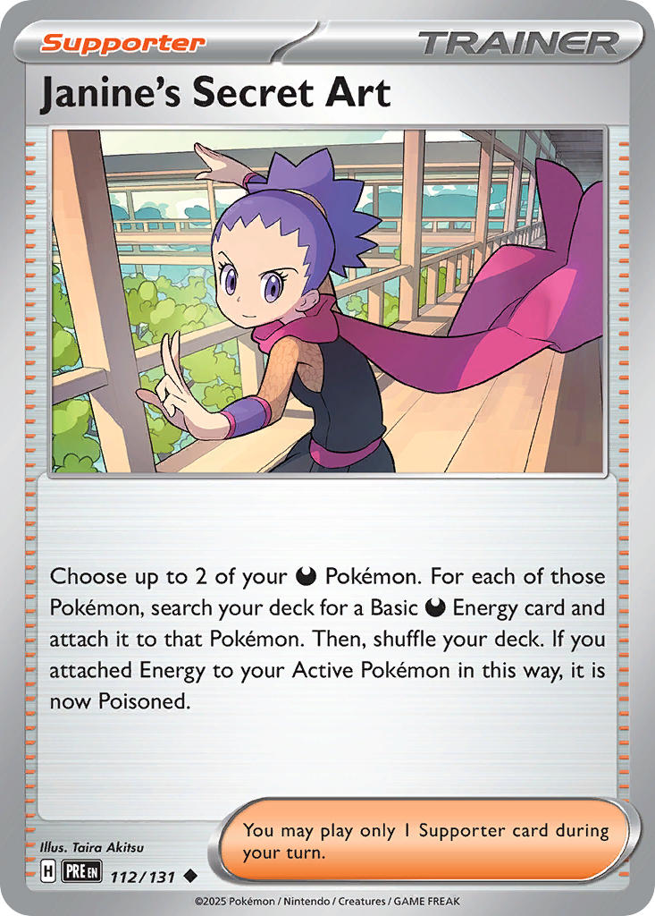 112/131 Janine's Secret Art - SCARLET & VIOLET: PRISMATIC EVOLUTIONS - Pokemon Single Card