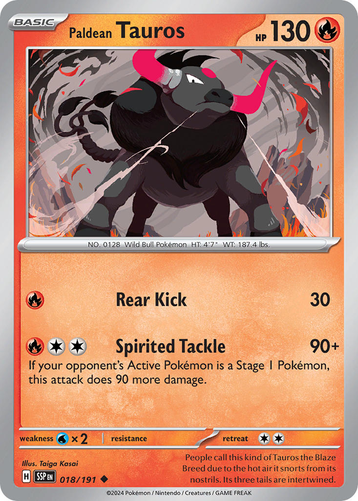 Paldean Tauros 018/191 - POKEMON SCARLET & VIOLET: SURGING SPARKS