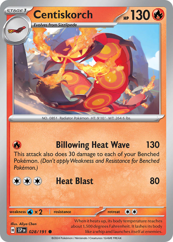 Centiskorch 028/191 - POKEMON SCARLET & VIOLET: SURGING SPARKS - Pokemon Single Card