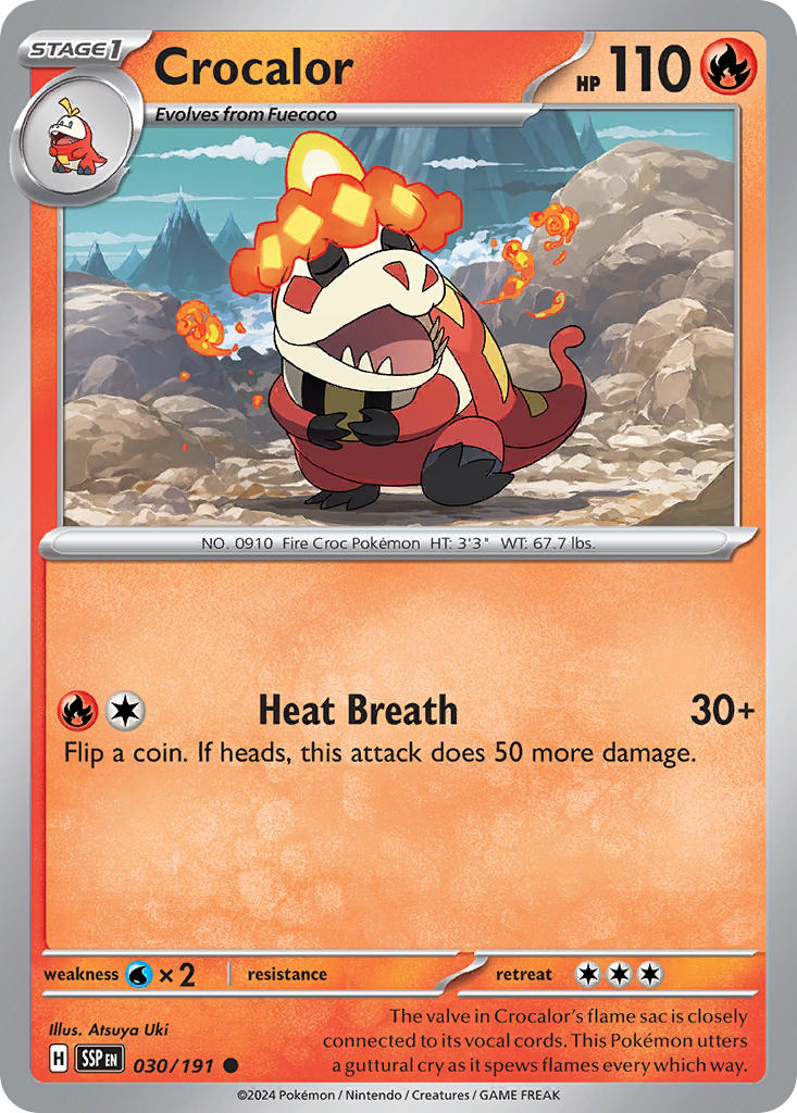 Crocalor 030/191 - POKEMON SCARLET & VIOLET: SURGING SPARKS - Pokemon Single Card