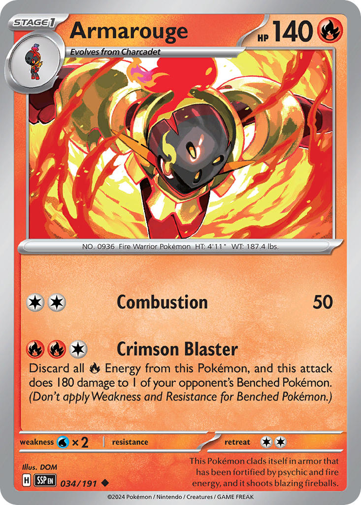Armarouge 034/191 - POKEMON SCARLET & VIOLET: SURGING SPARKS - Pokemon Single Card