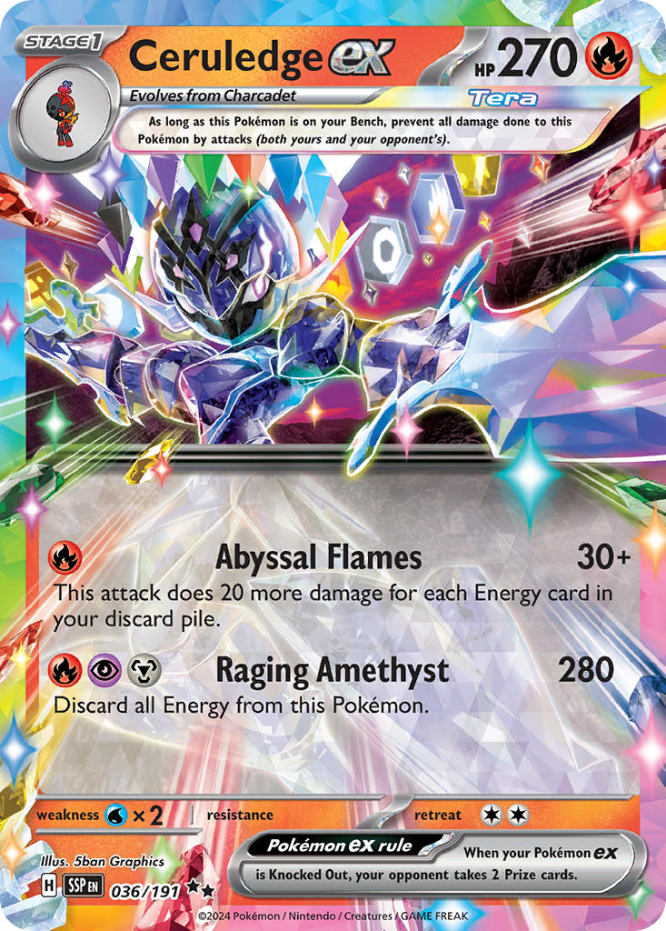 Ceruledge ex 036/191 - POKEMON SCARLET & VIOLET: SURGING SPARKS - Pokemon Single Card