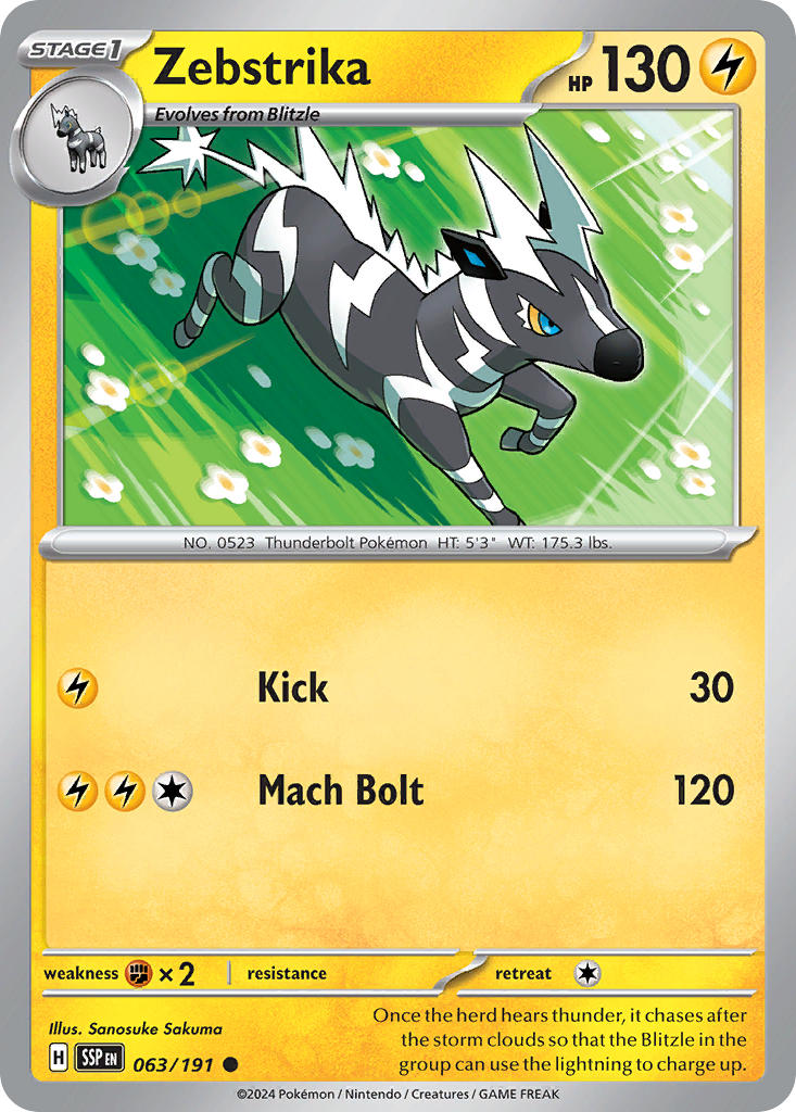 Zebstrika 063/191 - POKEMON SCARLET & VIOLET: SURGING SPARKS