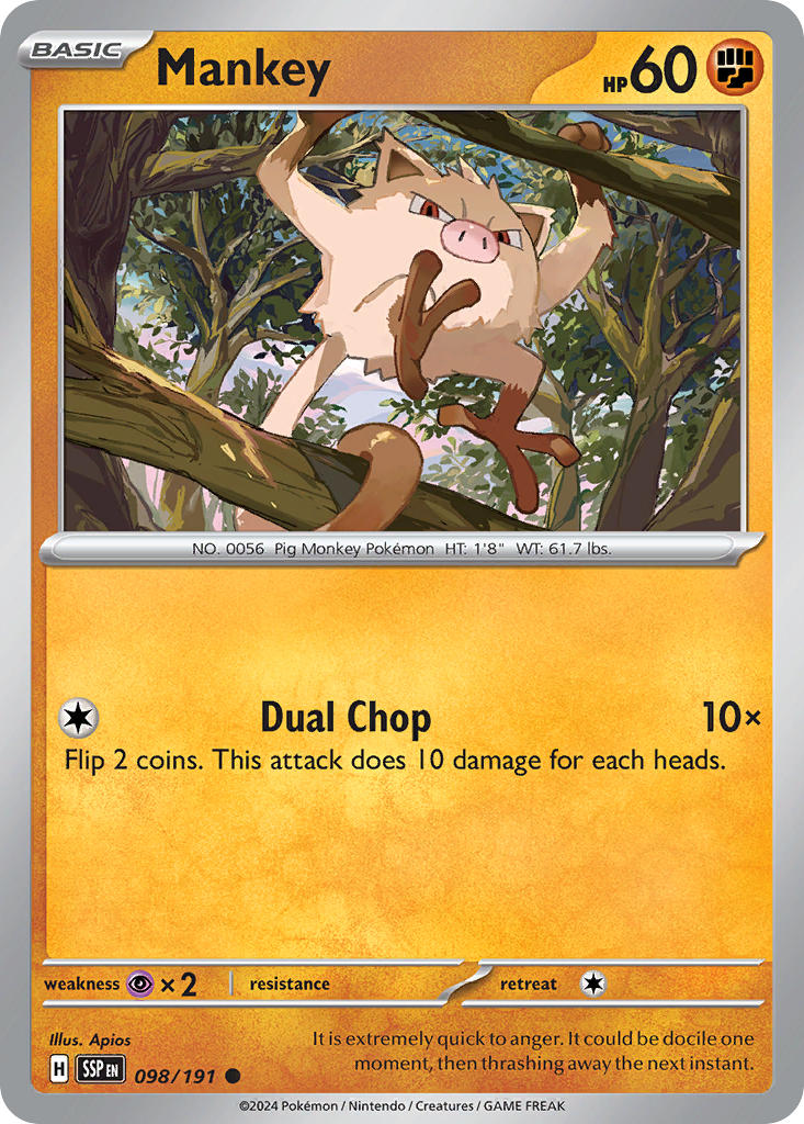 Mankey 098/191 - POKEMON SCARLET & VIOLET: SURGING SPARKS