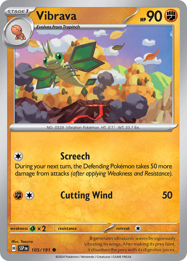 Vibrava 105/191 - POKEMON SCARLET & VIOLET: SURGING SPARKS